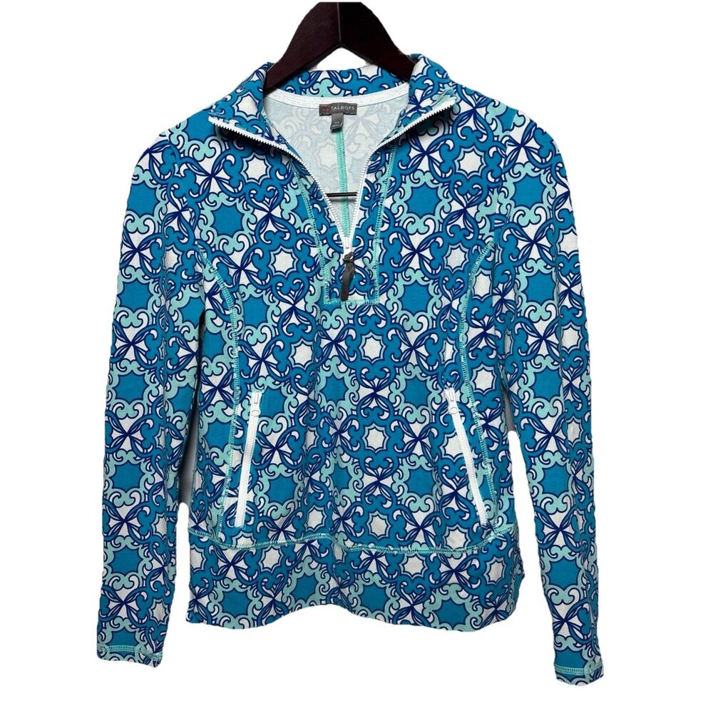 T by Talbots Womens XS Sweatshirt 1/4 Zip Outdoor Active Wear
